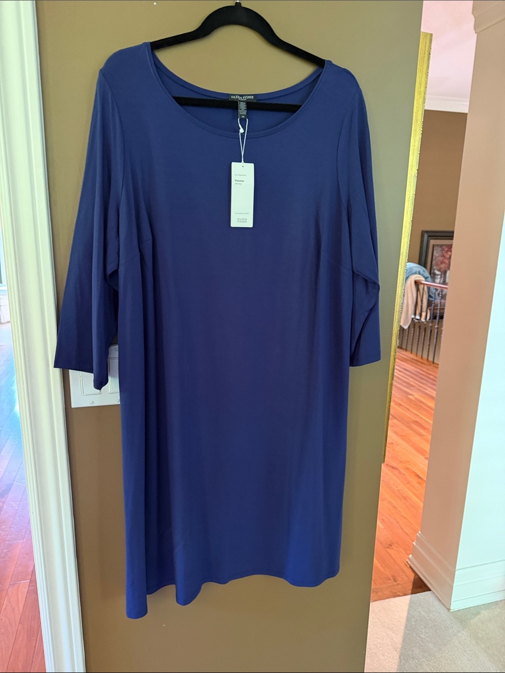 NWT Scoop Neck Blue Women's Dress 2X Casual